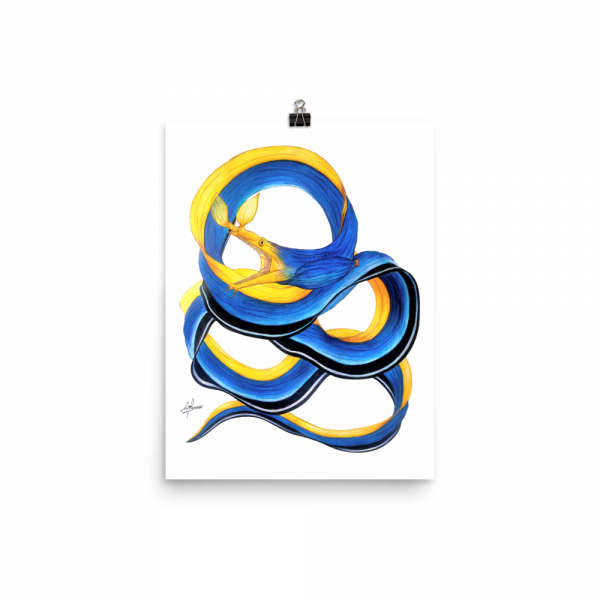 ReefMerch matte paper poster 12x16 blue ribbon eel