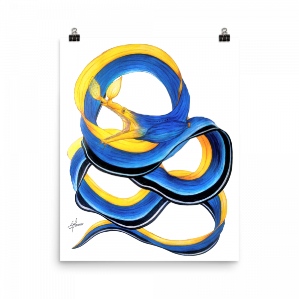 ReefMerch matte paper poster 16x20 blue ribbon eel