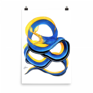 ReefMerch matte paper poster 24x36 blue ribbon eel