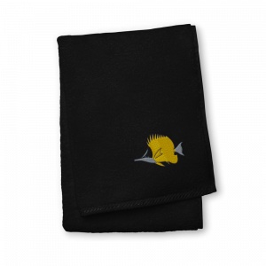 ReefMerch Fish Towel black 50x100 longnose butterfly fish