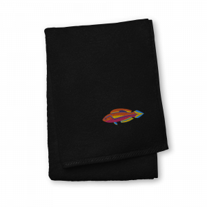 ReefMerch Fish Towel black 50x100 pintail fairy wrasse