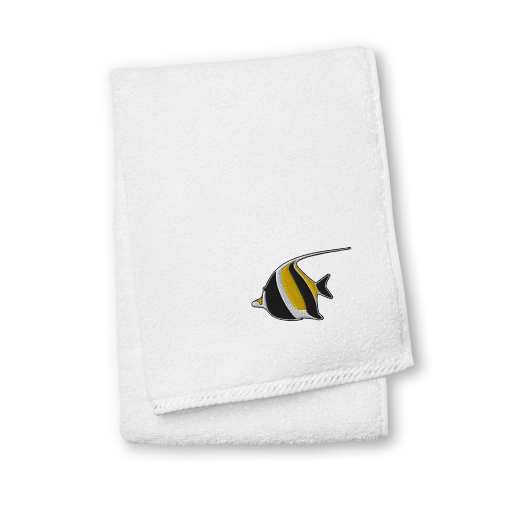 ReefMerch Fish Towel white 50x100 moorish idol fish