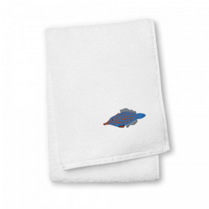 ReefMerch Fish Towel white 50x100 orange spotted filefish