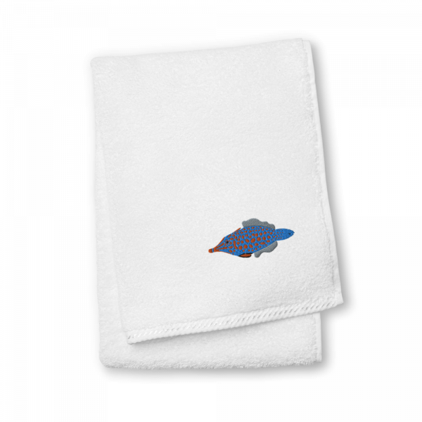 ReefMerch Fish Towel white 50x100 orange spotted filefish