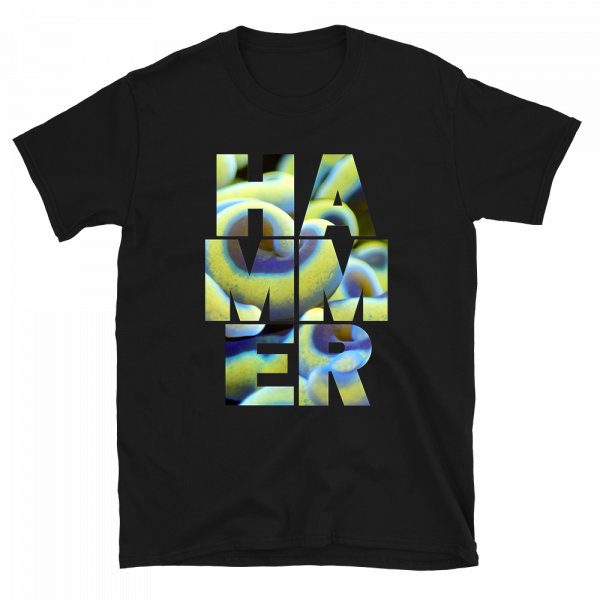 Reef Merch Euphyllia Hammer coral t-shirt black front