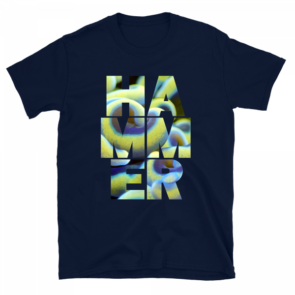 Reef Merch Euphyllia Hammer coral t-shirt navy front