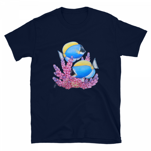 Reef Merch Powder Blue Tang t-shirt navy front
