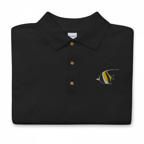 ReefMerch Polo shirt black moorish idol fish