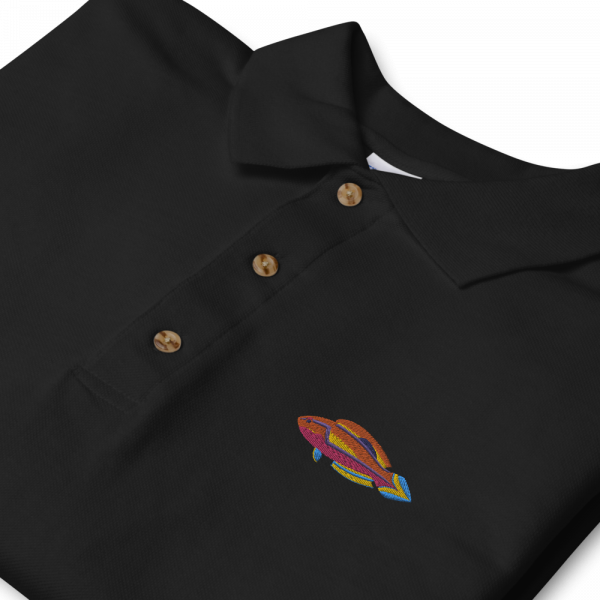 ReefMerch Polo shirt black pintail fairy wrasse fish 2