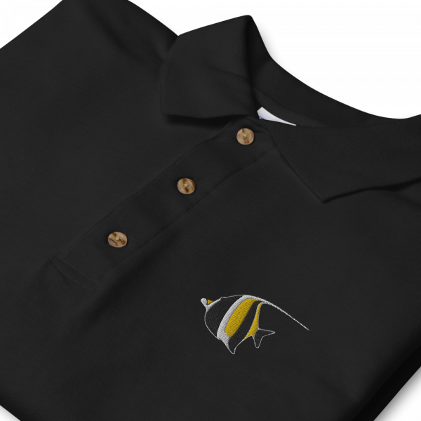 ReefMerch Polo shirt black moorish idol fish 2