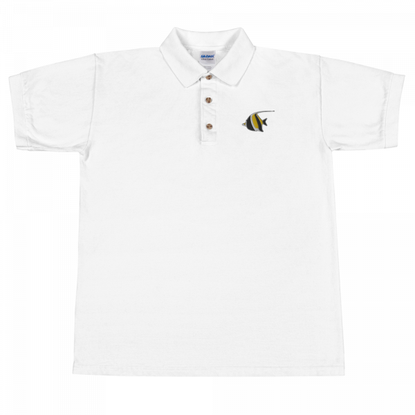 ReefMerch Polo shirt white moorish idol fish 3