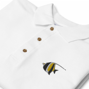 ReefMerch Polo shirt white moorish idol fish 2